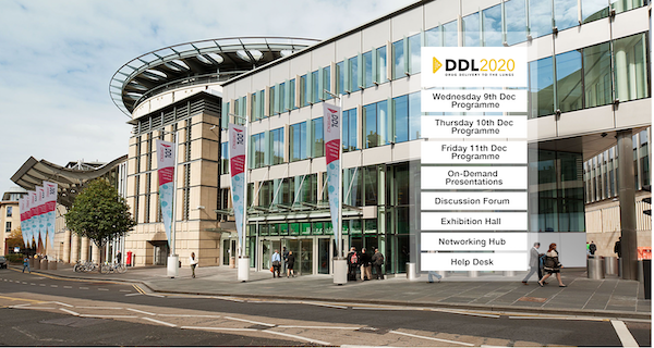 Screen shot of the DDL 2020 "virtual lobby"